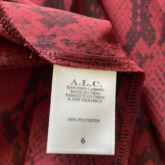 A.L.C. Maya snake print Bordeaux midi skirt (burgundy & black) - Picture 12 of 17